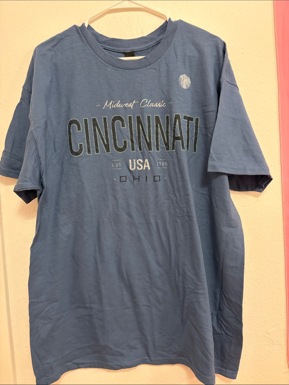GILDAN NWT Heavy Cotton Cincinnati Ohio Blue Men’s Graphic Tee Shirt 👕